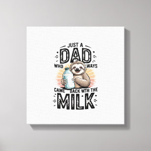 Impressão Em Tela pai e filho com leite  preguiça design gráfico-01
