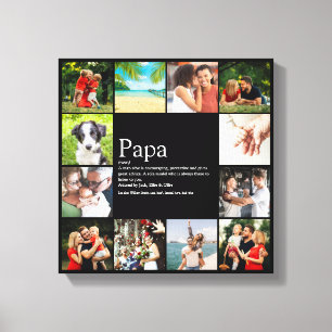 Impressão Em Tela Pai Papai Definição 12 Colagem de Fotos Preto