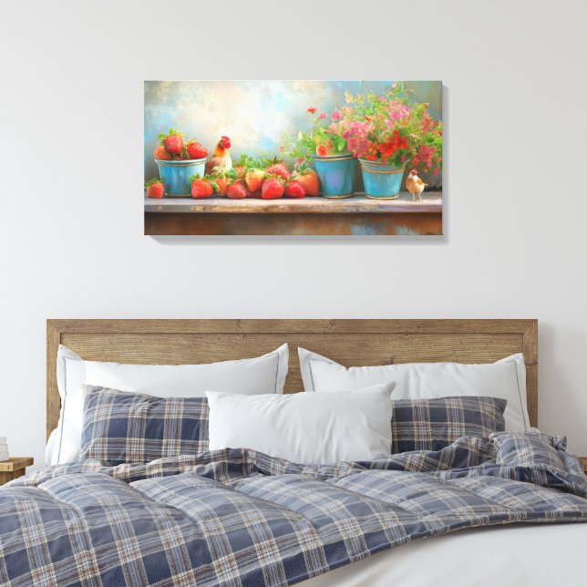 Impressão Em Tela Pails de Morangos (Insitu(Quarto))
