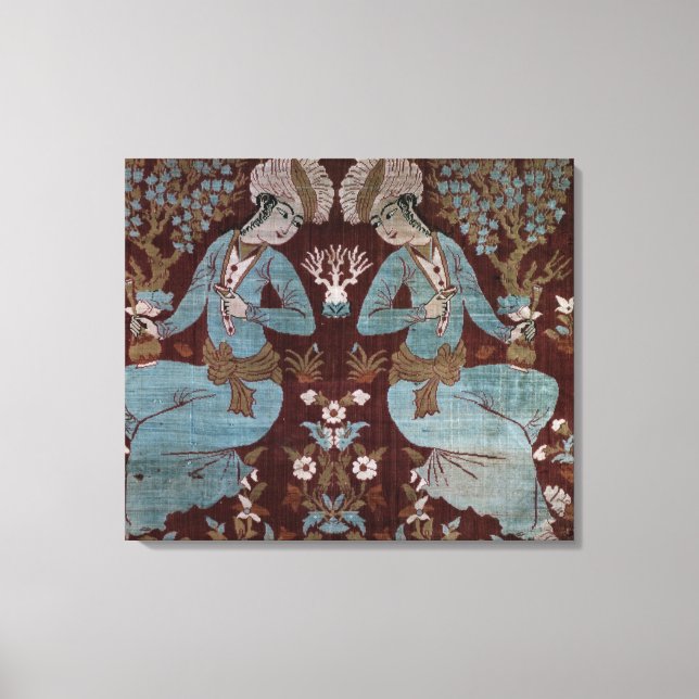 Impressão Em Tela Painel estilo Isfahan, Persa, século 17 (seda) (Frente)