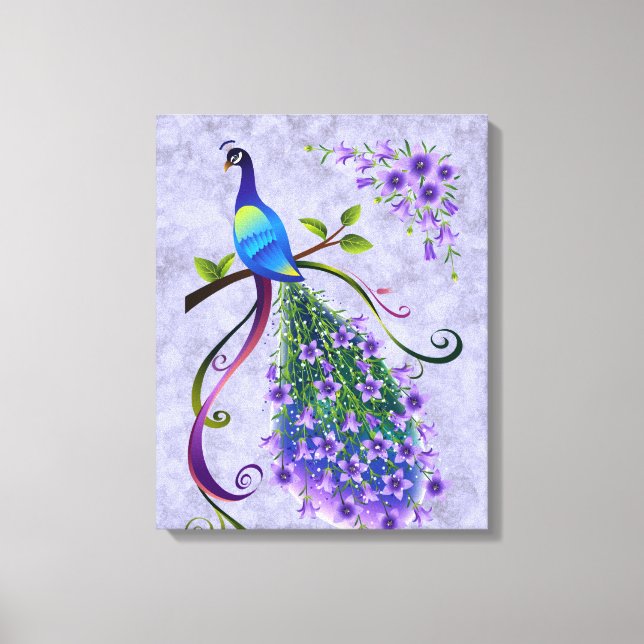 Impressão Em Tela Painel Fantasy Peacock 3 (Frente)