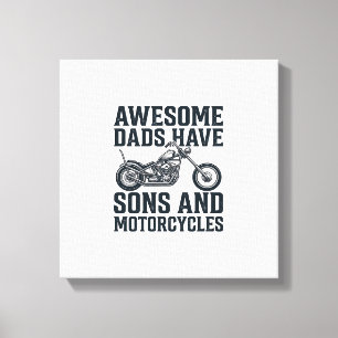 Impressão Em Tela Pais Incríveis Têm Filhos e Motocicletas Design_1