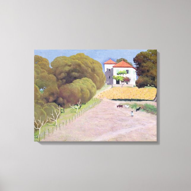 Impressão Em Tela Paisagem, A Casa com o Telhado Vermelho, 1924 (Frente)