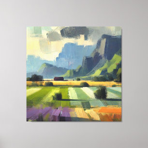 Impressão Em Tela Paisagem Abstrato minimalista com a Nuvem Laranja
