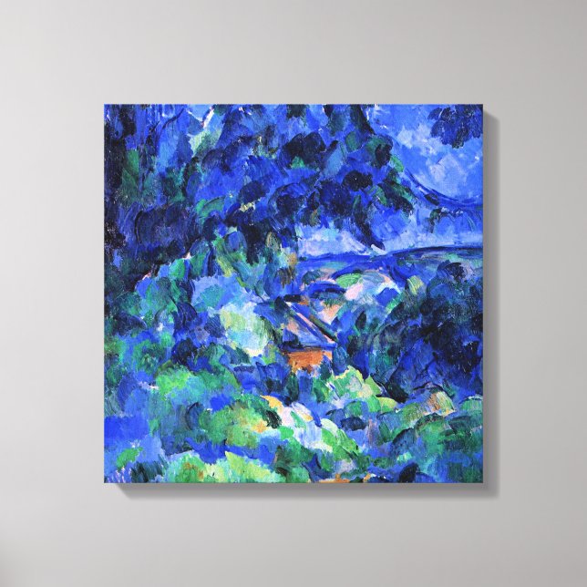 Impressão Em Tela Paisagem Azul por Paul Cezanne (Frente)