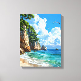 Impressão Em Tela Paisagem Cêntica do Mar