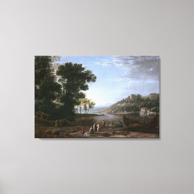 Impressão Em Tela Paisagem com comerciantes (Frente)