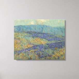 Impressão Em Tela Paisagem com Flores Azuis (por Granville Redmond)