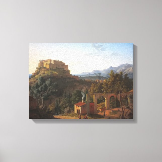 Impressão Em Tela Paisagem com o Castelo de Massa di Carrara (Frente)