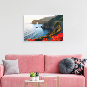 Impressão Em Tela Paisagem Costeira ao Pôr do Sol – Arte Dramática d