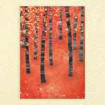 Impressão Em Tela Paisagem da Floresta Birch<br><div class="desc">Pintura de um pássaro ou de uma floresta escaneada no outono. Florestas de abstrato vermelho, laranja e amarelo.</div>