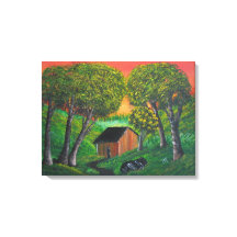 Paisagem da Floresta de Madeira do Armário Laranja