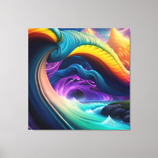 Impressão Em Tela Paisagem de Cascata Arco-Íris Grávida