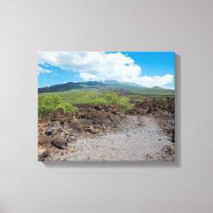 Impressão Em Tela paisagem de lava e montanha ao longo da trilha do