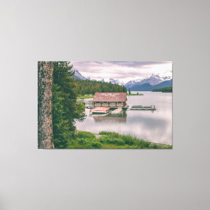 Impressão Em Tela Paisagem de Maligne Lake Boat House