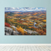 Paisagem de pintura do vale do rio outonal