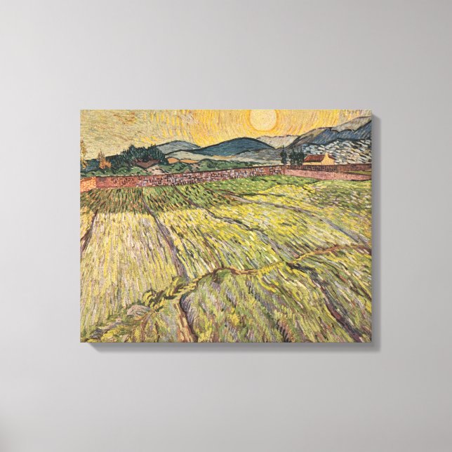 Impressão Em Tela Paisagem de Van Gogh com Campos Flores (1899) (Frente)