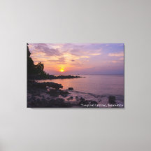 Paisagem de viagem de praia de céu ao pôr do sol F