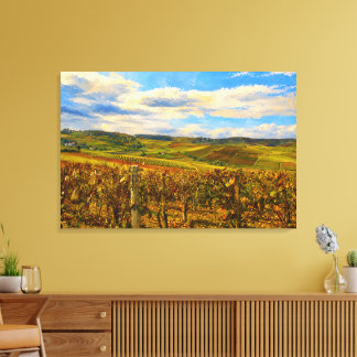 Impressão Em Tela Paisagem de Vinhedo de Piemonte em Tela Esticada