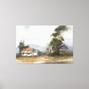 Impressão Em Tela Paisagem de Waterccolor 1