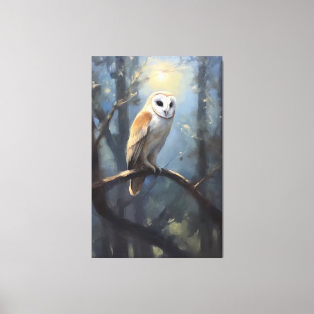 Impressão Em Tela Paisagem do Barn Owl, Pintura a Óleo (Frente)