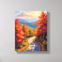 Paisagem em Aquarela da Folhagem de Outono de Verm