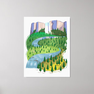Impressão Em Tela Paisagem em Cascata