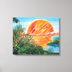 Impressão Em Tela Paisagem em Europa - Pintura de Ficção Científica 