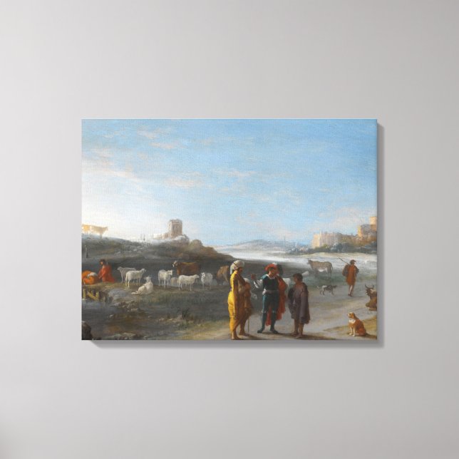 Impressão Em Tela Paisagem italiana com um subje não identificado (Frente)