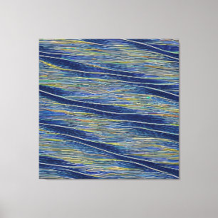 Impressão Em Tela Paisagem Marinha Abstrata Ondas Fragmentadas 08