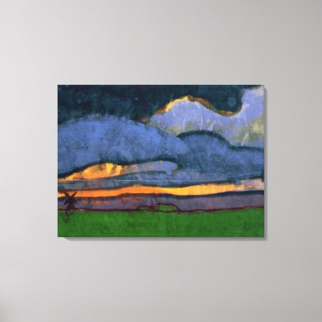 Impressão Em Tela Paisagem Marsh com um Monte | Emil Nolde | (Frente)