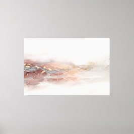 Impressão Em Tela Paisagem Moderna Minimalista em Tons Dourados e Ro
