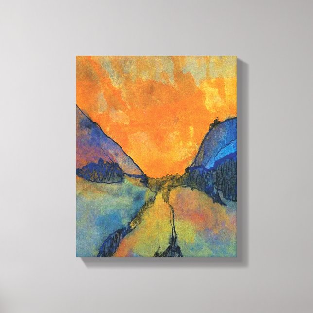 Impressão Em Tela Paisagem montanhosa Emil Nolde Vale Com Pôr do sol (Frente)