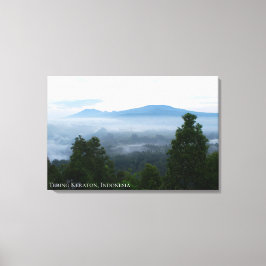 Impressão Em Tela Paisagem Montanhosa Nebulosa de Nevoeiro Matinal a