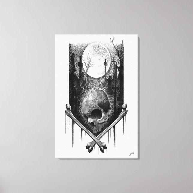 Impressão Em Tela Paisagem noturna Craneo (Frente)