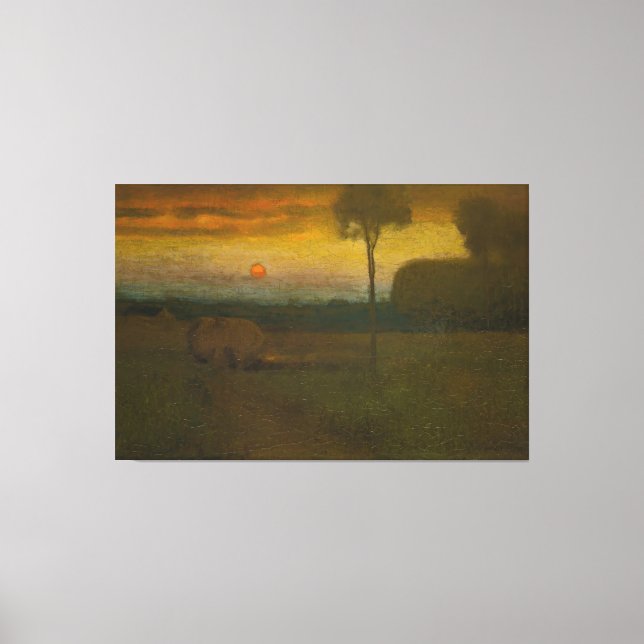 Impressão Em Tela Paisagem noturna por George Inness (1889) (Frente)