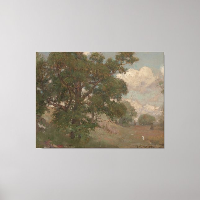 Impressão Em Tela Paisagem Pastoral Louis Loeb(Americano, 1866-1909) (Frente)