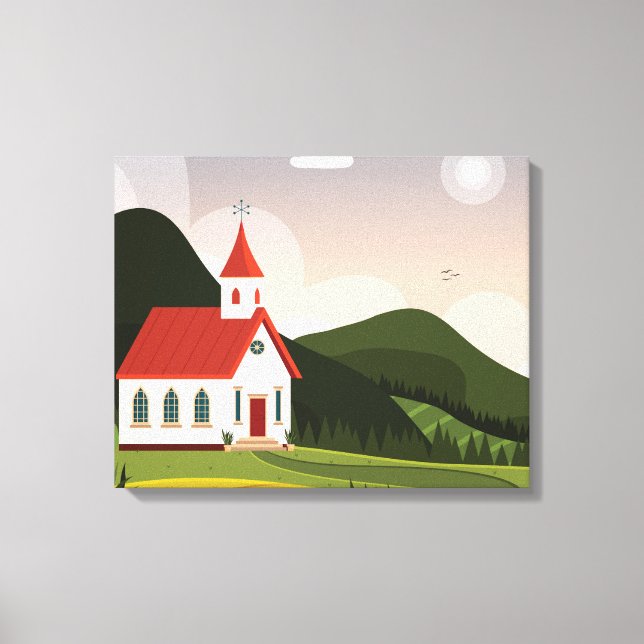 Impressão Em Tela Paisagem religiosa (Frente)