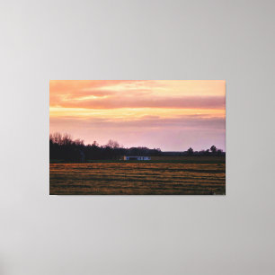 Impressão Em Tela Paisagem Rural ao Crepúsculo