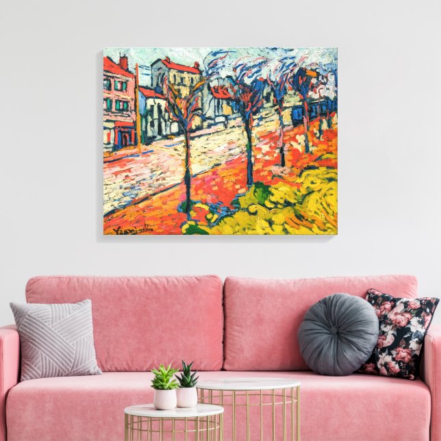 Impressão Em Tela Paisagem Suburbana | Maurice de Vlaminck | (Insitu(Sala de estar))