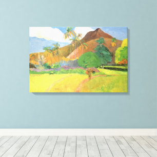 Impressão Em Tela Paisagem Taitiana, Montanhas Taiti, Paul Gauguin