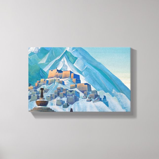 Impressão Em Tela Paisagem tibetana nos Picos da Montanha Himalaia (Frente)