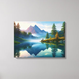 Impressão Em Tela Paisagem Transquil Montanha