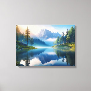 Impressão Em Tela Paisagem Transquil Montanha