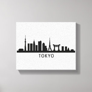 Impressão Em Tela Paisagem Urbana do Japão Viagem Silhueta do Hori