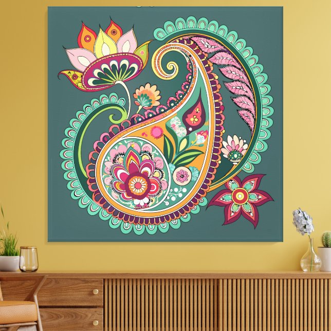 Impressão Em Tela Paisley Patterning (Insitu(Sala de estar))