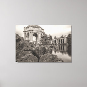 Impressão Em Tela Palácio de Belas Artes de São Francisco Sépia