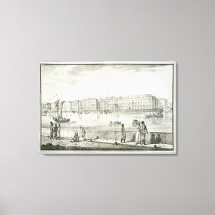 Impressão Em Tela Palácio imperial do inverno, St Petersburg (litho
