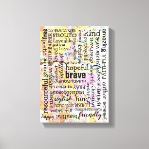 Impressão Em Tela Palavras da colagem da afirmação