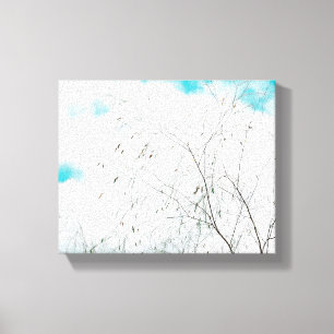 Impressão Em Tela Pale Pastel Leve Blue Turquoise Tree Brunes Sky